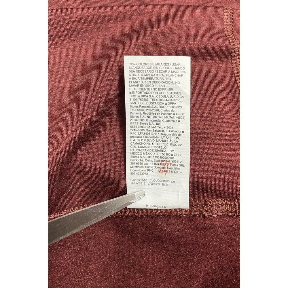 Old Navy Womens CloudComfy‎ Extra High-Rise 7/8 Ankle Leggings Maroon New - Picture 8 of 12